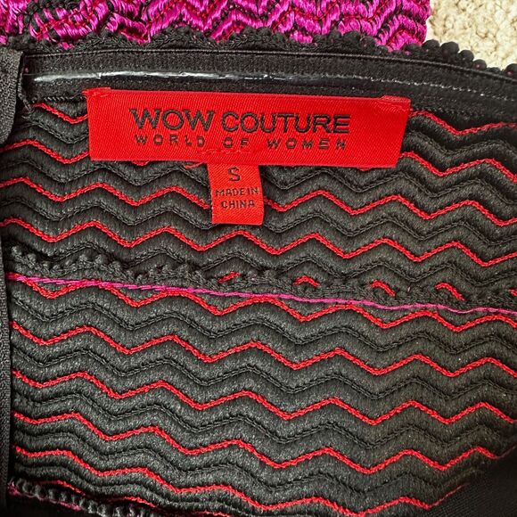 WOW Couture World of Women Fit & Flare Strapless Hot Pink Dress Womens Small - Picture 5 of 7